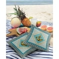 thumbnail image 3 of Pack of 2 Outdoor Pillow Covers, Vintage Ocean Golden Anchor Blue Stripes Waterproof Square Throw Pillowcase Cushion Decorative Pillow Covers for Couch Patio Tent, 24x24 in, 3 of 6