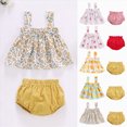 thumbnail image 4 of Toddler Girl Clothes Baby Girl Summer Outfits Ruffle Sleeveless Shirts Tops Shorts Set for Girl Clothing Kaprioy Girls Summer Clothes, 4 of 4