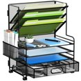 thumbnail image 1 of Organizador de papeles MINDEPOT de 4 niveles con bandeja para archivos y cajón para bolígrafos, 1 of 6