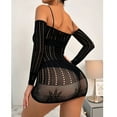 thumbnail image 2 of Jupe Transparente Allure Boîte de Nuit Adulte Soirée Aguichant Sans Bretelles Perspective Sac Jupe Hanches Femme Robe Mini Rayée Noire, 2 of 7