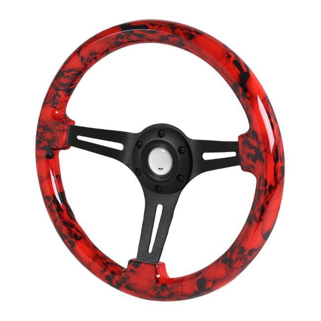 Spec D Tuning SW-1432-BK-HSDKL 350 mm Steering Wheel with ...