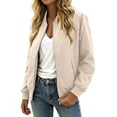 thumbnail image 5 of OGLCCG Women's Bomber Jacket Waterproof Zip Up Long Sleeve Fall Outerwear with Pockets Trendy Casual Windbreaker Jacket,Size S-XXL, 5 of 8
