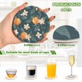 thumbnail image 2 of Yayeee 6 PCS Drink Coasters with Holder Set Woven Absorbent Round Tabletop Hot Pad, Oranges Pattern, 2 of 7