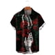 thumbnail image 2 of Camisas de hombre con estampado de calaveras y flores unisex, divertidas camisas hawaianas de manga corta con estampado de calaveras en 3D, camisas con solapa estampadas para hombre, 2 of 5