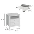 thumbnail image 4 of WIAWG Nightstand with 2 Drawers & 1 Open Shelf, Minimalist and Modern Bedside Table Sofa End Side Table,White, 4 of 8