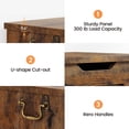 thumbnail image 6 of Homhougo 39.37''Storage Bench Cabinet, Lift Top Wooden Toy Box Organizer with Safety Hinge for Entryway, Living Room, Bedroom, Playroom,Vintage Brown, 6 of 8