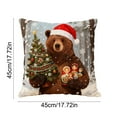 thumbnail image 3 of Christmas Animal Print Linen Pillow Cover 18x18 Inch for Festive Holiday Decor on Sofa or Bed, 3 of 6