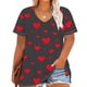 thumbnail image 1 of Xuyuer Women's Plus Size Leisure V-Neck Short Sleeve Printed Base Layer Shirt, Comfortable Casual Top for Everyday Wear, Relaxed Fit and Versatile Layering, 1 of 5