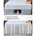 thumbnail image 7 of Grey Striped Wrap Around Bed Skirts for Queen Bed 16" Drop,Bed Skirt with Adjustable Elastic Belt Dust Ruffle Bed Valance for Bedroom Hotel Luxurious White Stripes Modern Abstract Art Bed Frame Cover, 7 of 7
