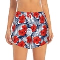 thumbnail image 2 of Xecao's Leaves And Flowers for a double-layer running short for women, perfect for gym, tennis, and more, featuring a convenient pocket., 2 of 9