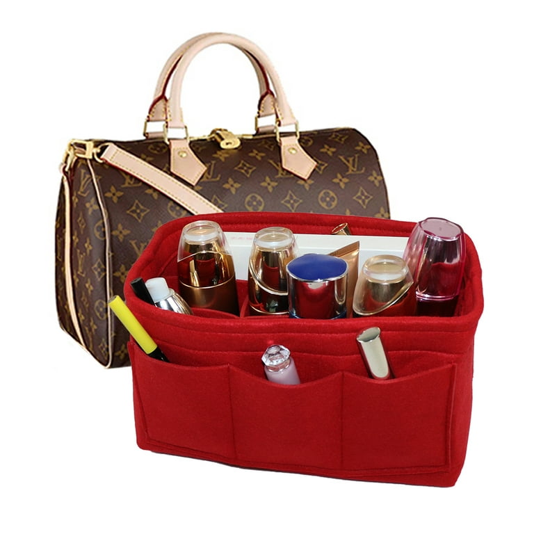 Glameow Felt Insert Bag Purse Organizer Bag in Bag Fits Speedy 35, Women's, Size: Small, Red