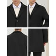 thumbnail image 6 of INSPIRE CHIC Men's Trench Coat Slim Fit Single Breasted Warm Long Overcoat Black M, 6 of 7