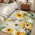 thumbnail image 4 of 3'x5' Area Rugs, Sunflower Bee Indoor Outdoor Area Rug for Living Room Bedroom, Vintage Summer Botanical Farmhouse Washable Bathroom Rugs Kitchen Floor Carpet Mats Home Decor Aesthetic, 4 of 8