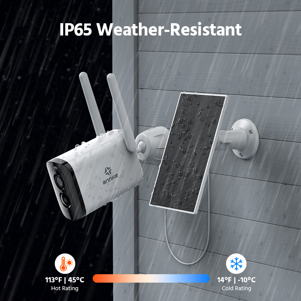 ANNKE 4MP Wireless Outdoor Surveillance Camera, Dual Light WiFi Battery Camera with Solar Panel,IP65 Waterproof,Color Night Vision,AI Motion Human Detection,2-Way Talk