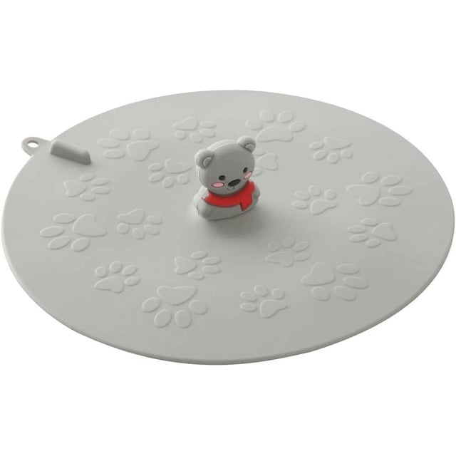 Tapón de silicona para bañera, tapón de drenaje para ducha, tapa de succión plana de 5,9 pulgadas, anticucarachas, tapas de drenaje para insectos, para cocina, baño, lavandería (oso gris)