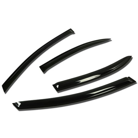 dna motoring wvs-054 for 2006 to 2011 honda civic 4dr fa 4pcs window vent visor deflector rain guard (dark smoke) 07 08 09 10