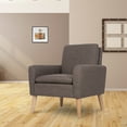 thumbnail image 4 of Dazone Modern Accent Chair Single Sofa Comfy Fabric Upholstered Arm Chair Club Bar Sofa Living Room (Light Brown), 4 of 9