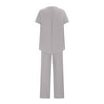 thumbnail image 5 of Gamivast Womens Plus Size $5 Two Piece Sets for Women Casual V Neck Short Sleeve Pullover Tops and Wide Leg Pants Lounge Sets Tracksuits Gray XL Refunds on My Account from an Online Order, 5 of 8