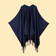 thumbnail image 3 of Resicozy Shawl Wraps Women Winter Knitted Scarf Fashion Solid Color Cardigan Cape Top Sweater Shawl Scarf Navy, 3 of 4