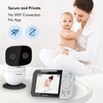 thumbnail image 5 of Panasonic Vigilabebés con cámara y audio, Vigilabebés con vídeo en color de 3,5", alcance extralargo, conexión segura, conversación bidireccional, sonidos relajantes, giro, inclinación y zoom remotos,, 5 of 5