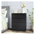 thumbnail image 2 of Wood 4-Drawer Dresser Black - Simple Bedroom Storage Chest - Modern Home Furniture for Living Room, Family Room - Durable Wood Construction, 2 of 4