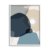 Stupell Industries Mod Shapes Arranged Abstract Circle Collage Blue Beige, 24 x 30,Design by Ziwei Li