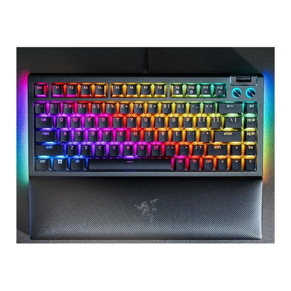 Razer BlackWidow V4 - Keyboard - 75%, hot-swappable - backlit - USB-C - QWERTY - US International - key switch: Razer Orange Gen-3 - black