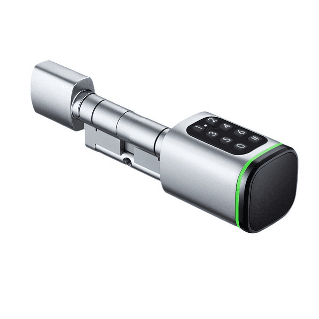 Tuya Bluetooth Smart Wooden Door Lock Core (Silver, 80mm A40+B40mm) - Supports APP Remote Control, Password, IC Card & Mechanical Key - Auto-Lock, IP5X Waterproof, Aluminum Alloy & Brass Construction