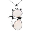 thumbnail image 1 of Natural Stone Necklaces Pendants for Women Cute Cat Shape Beads Chain Jewelry, 1 of 6