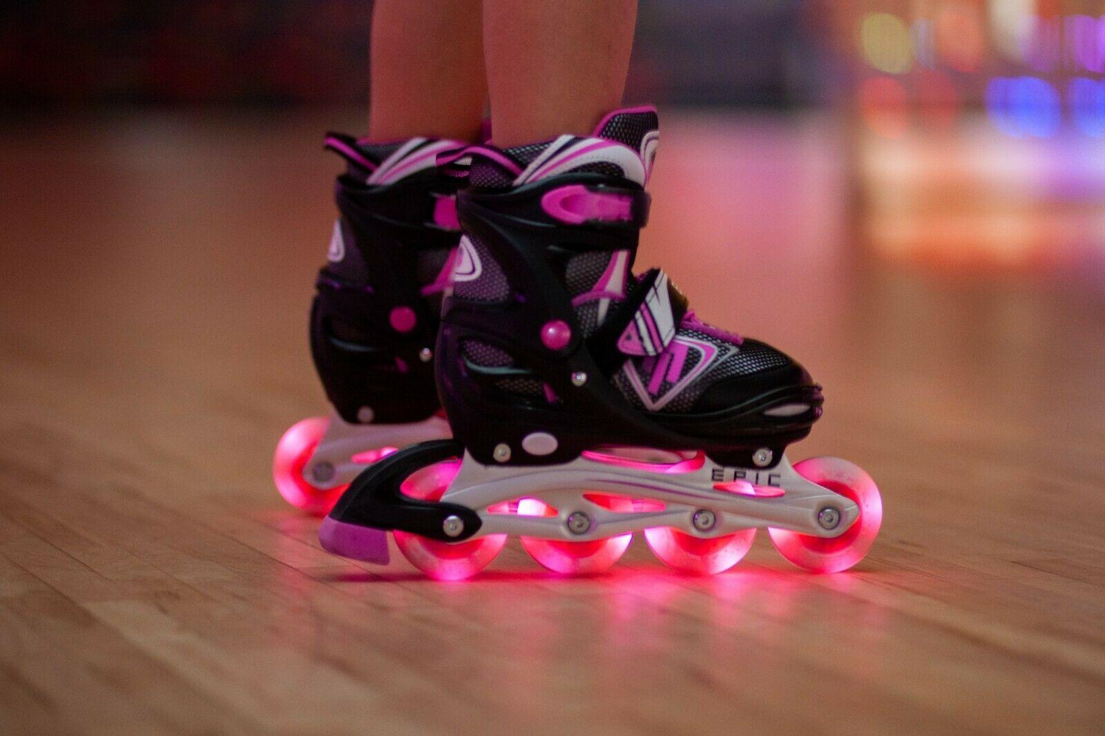 Epic Fury Adjustable Inline Roller Skates w/LED Light Up Wheels