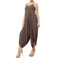thumbnail image 2 of J. METHOD Women's Sleeveless Spaghetti Strap Loose Fit Harem Pants Comfy Jumpsuit NEWJS03 Mocha M, 2 of 6
