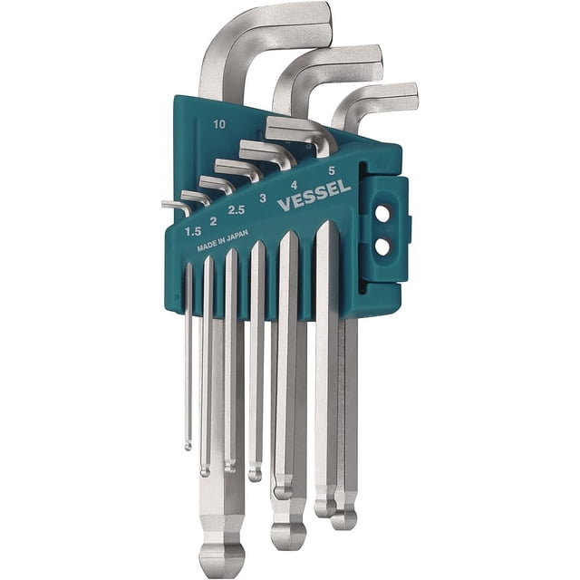 Llave Allen con Punta de Bola VESSEL Juego Compacto de 9 Piezas
