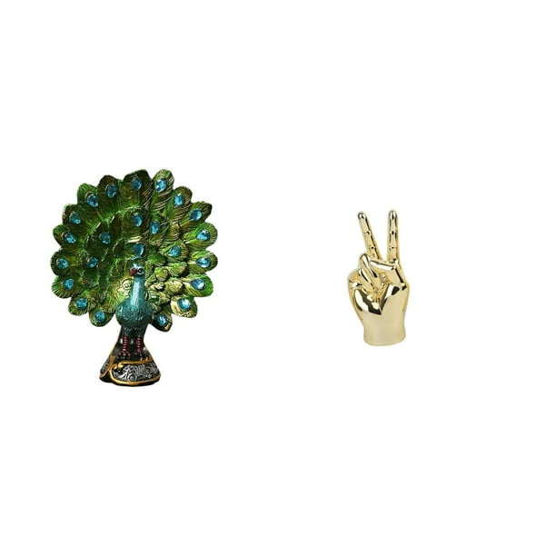 Figura de escritorio,Estatua de pavo real en estante,escritorio,decoración del hogar,Figuras decorativas creativas para la oficina y el hogar,Escultura de estatua,Estatuas y figuras de gestos