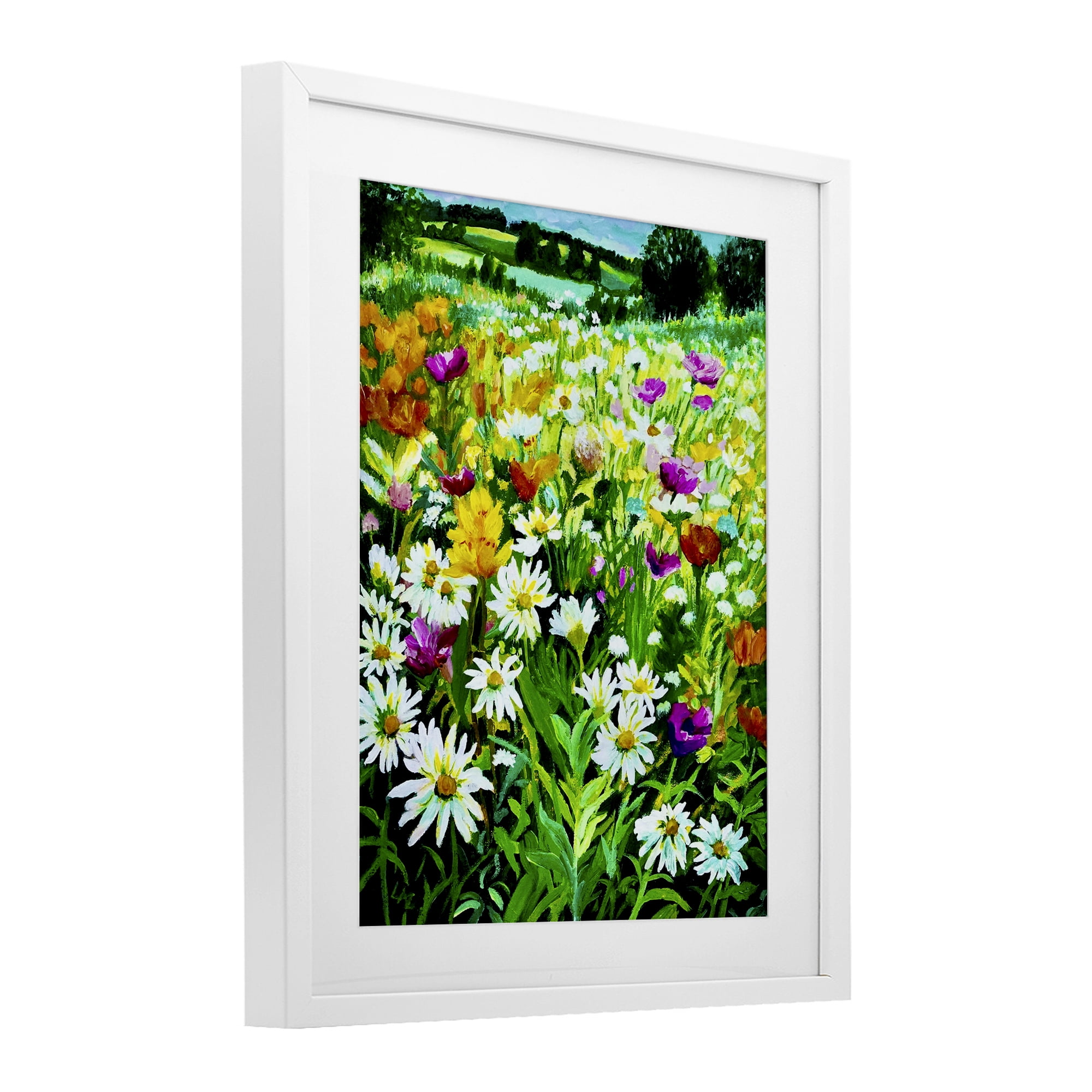 Stupell Industries Hillside Fusion Meadow White Framed Print Under Glass, design by Lee Ann Zirbes