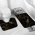 thumbnail image 5 of WEXIA Set of 2 Pcs Soft Memory Foam Bath Rugs Black Gold Marbling Toilet Mats Non-Slip Water Absorbent Bathroom Floor Mats Machine Washable, 5 of 5