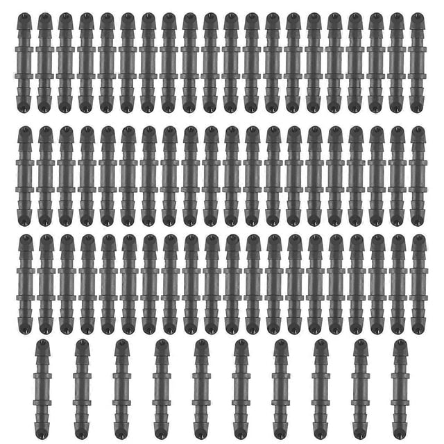 70 Pack Drip Irrigation Universal 1/4 inch Barbed Coupling Fitting, Barbed Connectors for 1/4 inch D