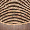 thumbnail image 3 of Chesterfield Farmhouse Hand Woven Reversible Braided Jute Area Rug, Natural and Dyed, 10' Round, Black, 3 of 9