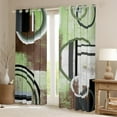 thumbnail image 2 of Mint Green Brown Gray Curtains,Geometry Circles Blackout Curtains for Bedroom Living Room,Gurnge Oil Painting Bedding,Geometric Darkening Curtains,Abstract Striped Lines Window Treatments,52"X84", 2 of 5