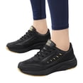 thumbnail image 3 of Womens Slip On Sneakers Ladies Sports Pattern Solid Color Thick Bottom Flat Bottom Lace Up Non Slip Womens Running Shoes Yellow 42, 3 of 9