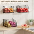 thumbnail image 2 of XCOSRACK 3-Tier Stackable Fruit Basket for Kitchen Counter, Wall Mounted Wire Produce Basket, Potato and Onion Storage Bin for Pantry Organization, Black (Patent Pending), 2 of 9