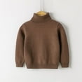 thumbnail image 2 of YOUSNH Chandail pour Bébé Fille Col Rond Tricoté Chandail en Molleton Automne Hiver Chandail Col Roulé Vêtements pour Garçons Marron 7-8 Ans, 2 of 3