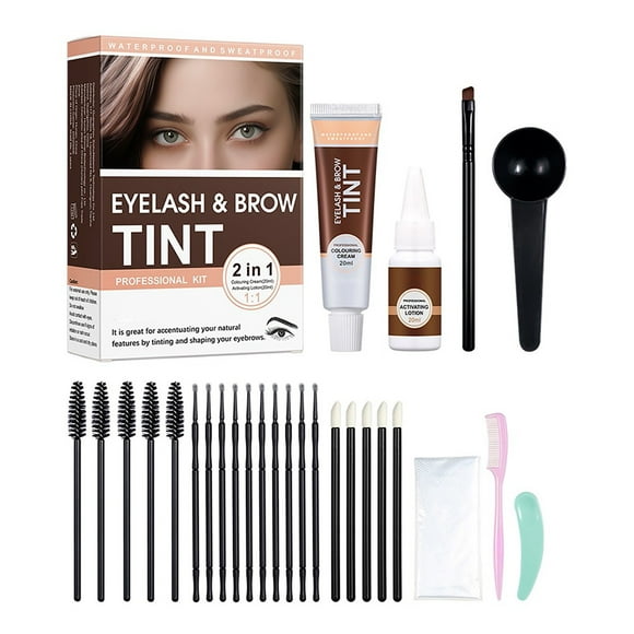 Xihbxyly Kit de Tinte para Cejas, Set de Crema Semipermanente, Soluciones de Color de Larga Duración, Ingredientes Naturales de Origen Vegetal, Fácil Aplicación En Casa, Entusiastas de La Belleza, Tr