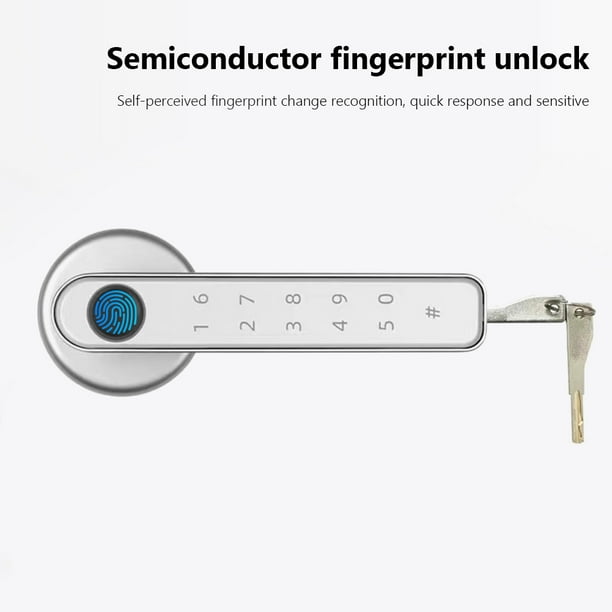 Cerradura de perillas de puerta compatible con Bluetooth con cerradura de manija de palanca de 2 llaves para apartamento