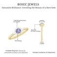 thumbnail image 4 of Rosec Jewels Natural Tanzanite Promise Ring with Diamond for Women - AAA Grade, 10K Yellow Gold, US 5.00, 4 of 7