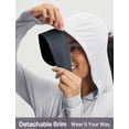 thumbnail image 2 of Baleaf Women's Sun Jacket with Removable Brim UPF 50+ Lightweight UV SPF Shirts Long Sleeve Full Zip Up Hoodie Outdoor Hiking Light Gray L, 2 of 7
