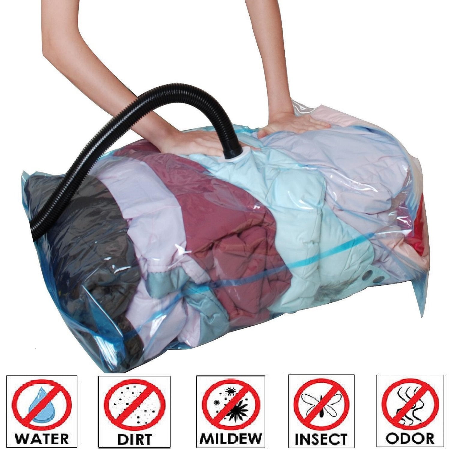 8 Pack Jumbo Size Space Saver Storage Vacuum Seal Plastic Cleaners