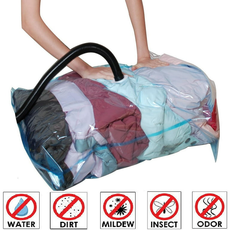 8 Pack Jumbo Size Space Saver Storage Vacuum Seal Plastic Cleaners Bag  47x32 Best for Closet Organize and Packaging