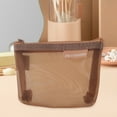 thumbnail image 6 of Unique Bargains 1Pc Lightweight Three-Dimensional Triangular Mesh Makeup Bag for Business Travel Nylon Brown, 6 of 6