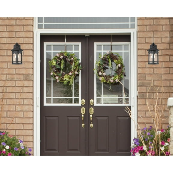 Westinghouse Lighting Sargut One-Light Outdoor Wall Fixture, Textured Black Finish with Clear Seeded Glass