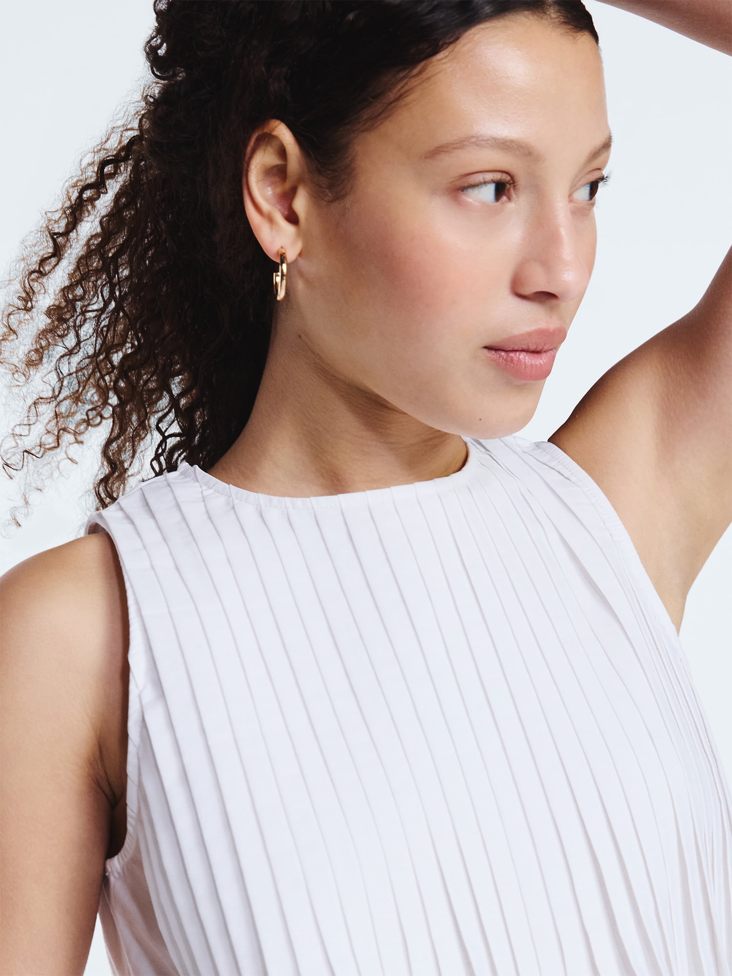 Free Assembly Women's Sleeveless Pintuck Peplum Top, Sizes XS-XXL